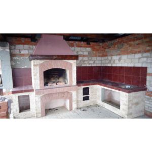 Барбекю большое угловое кирпичная кладка Уфа № 26